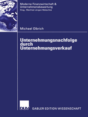 cover image of Unternehmungsnachfolge durch Unternehmungsverkauf